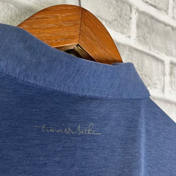 Travis Matthew Pima Cotton Poly Solid Navy Golf Polo Shirt 4 Button Mens Size XL - Picture 5 of 8